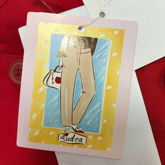 NWT Liz Claiborne Womens Audra Red Wide Leg Cropped Pants Size 12 - Picture 4 of 12